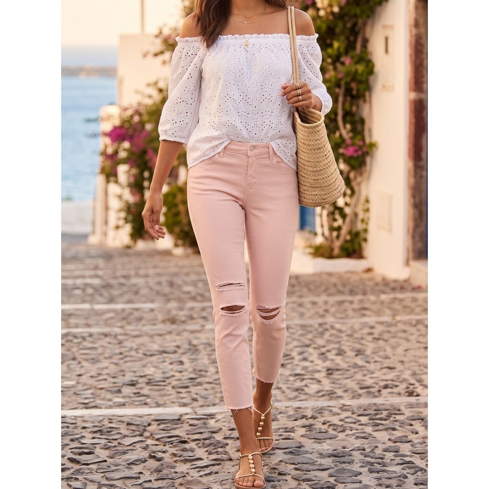 NWT J Brand Alana High Rise Crop Skinny Photo Ready Peach Whip Mercy 24 25 26